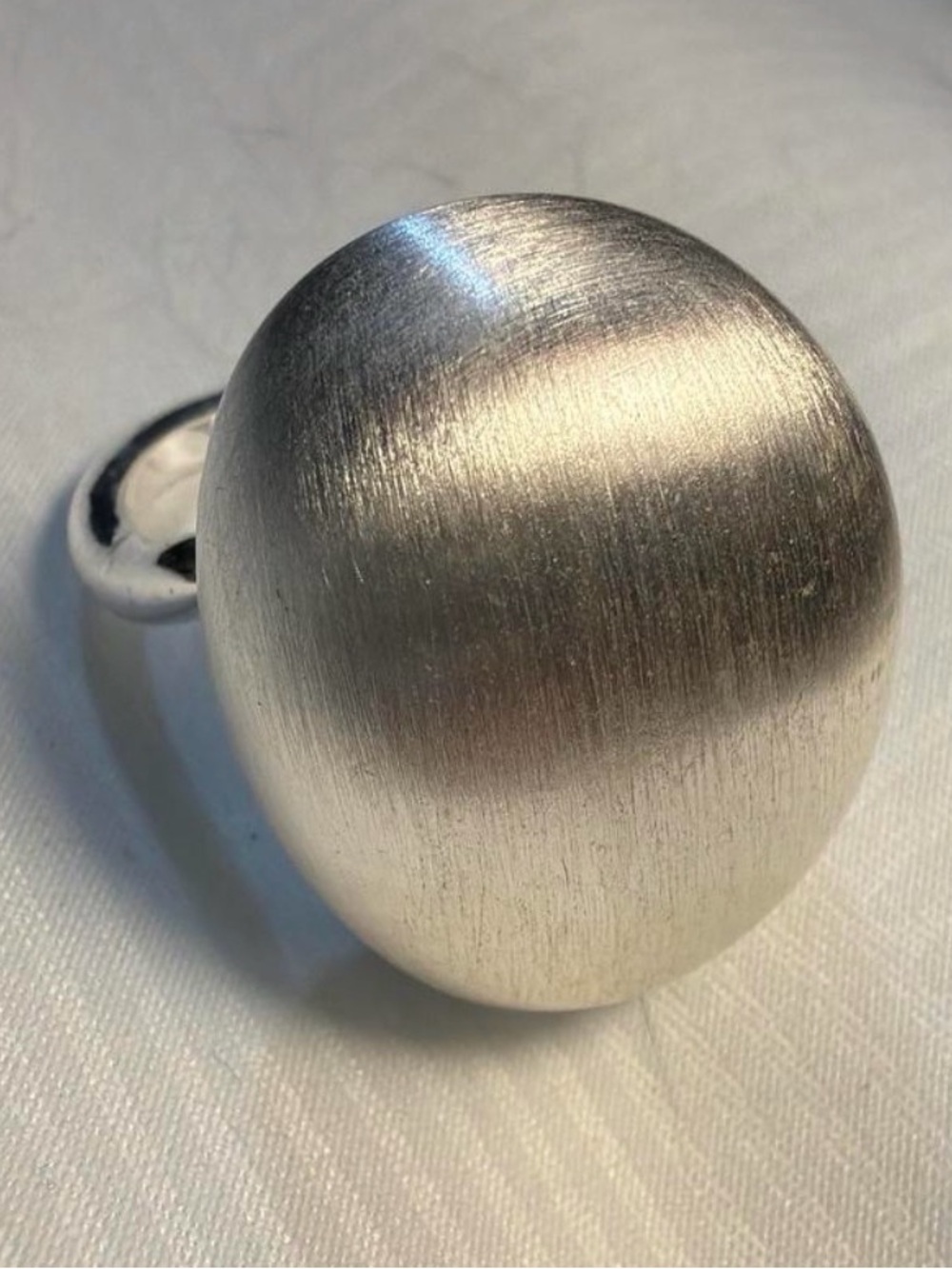 Brushed Dome Statement Ring - Silver